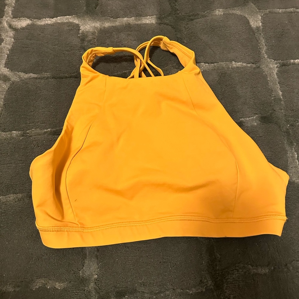 Lululemon High Neck Sports Bra - Bright Mustard Yellow